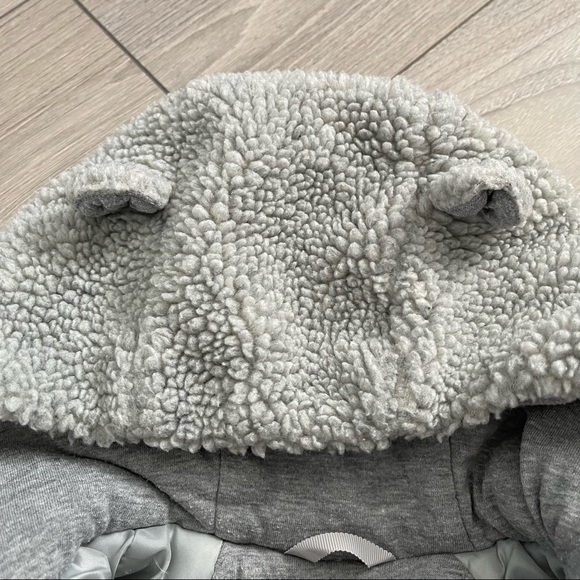 🐻 ❄️ EEUC GAP KIDS 3T TEDDY SHERPA LINED COLD CONTROL WINTER JACKET GREY - Picture 3 of 4